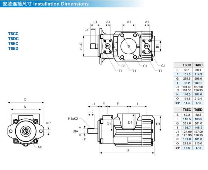 T6DC T6cc Denison Vane Pump , High Pressure Hydraulic Pump For Engineering Machinery