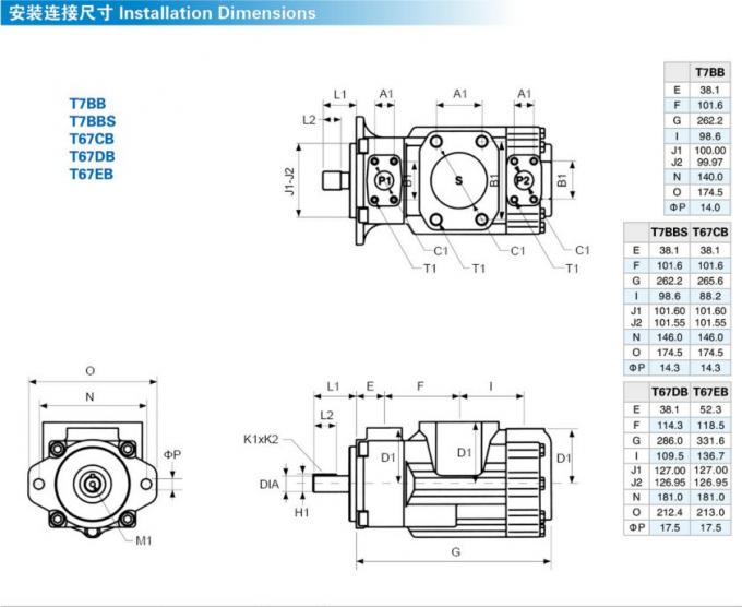 Durable High Pressure Vane Pump Denison T6 T7 Series With One Year Guarantee