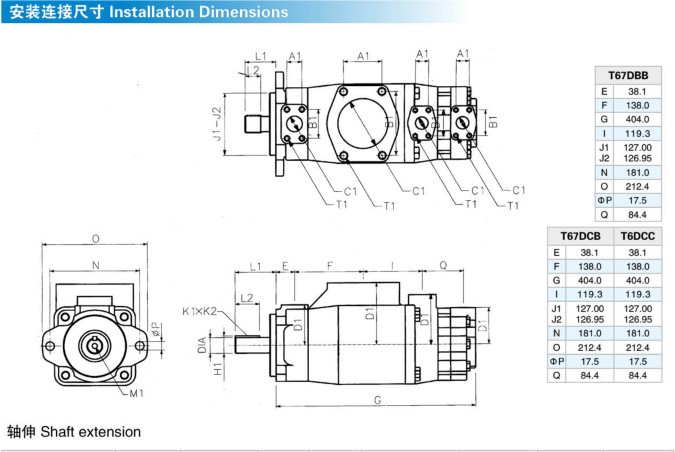 Parker Hydraulic Pump T6CC T6DC T6ED T67CB